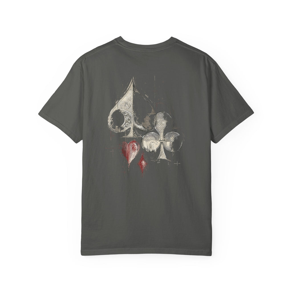 House — Vintage Playing Card Suits Graphic Tee