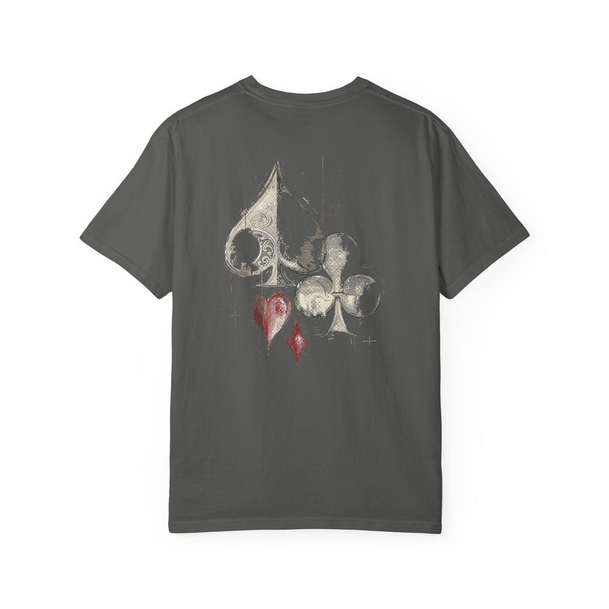 House — Vintage Playing Card Suits Graphic Tee