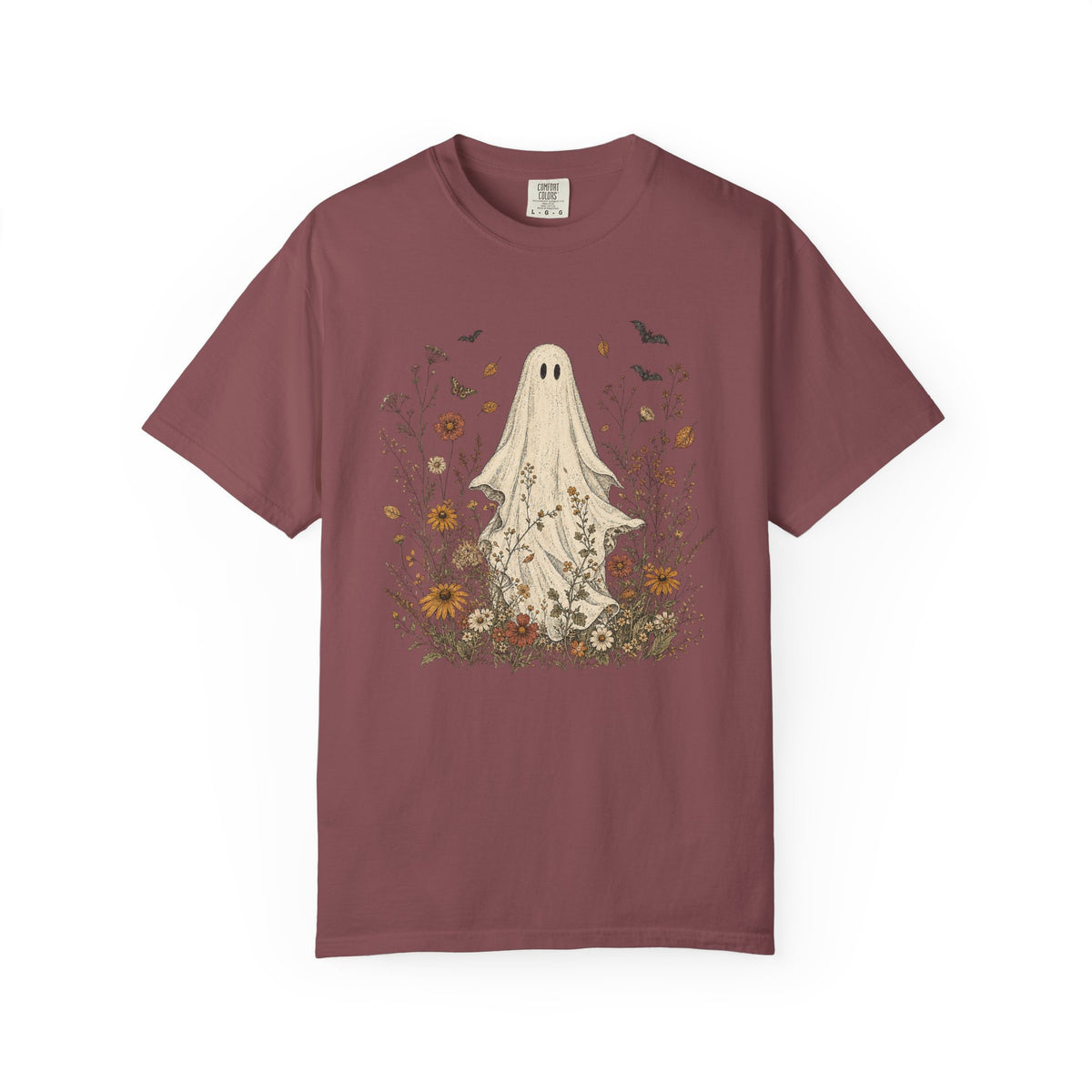 Ghost & Wildflowers — Vintage Halloween Graphic Tee