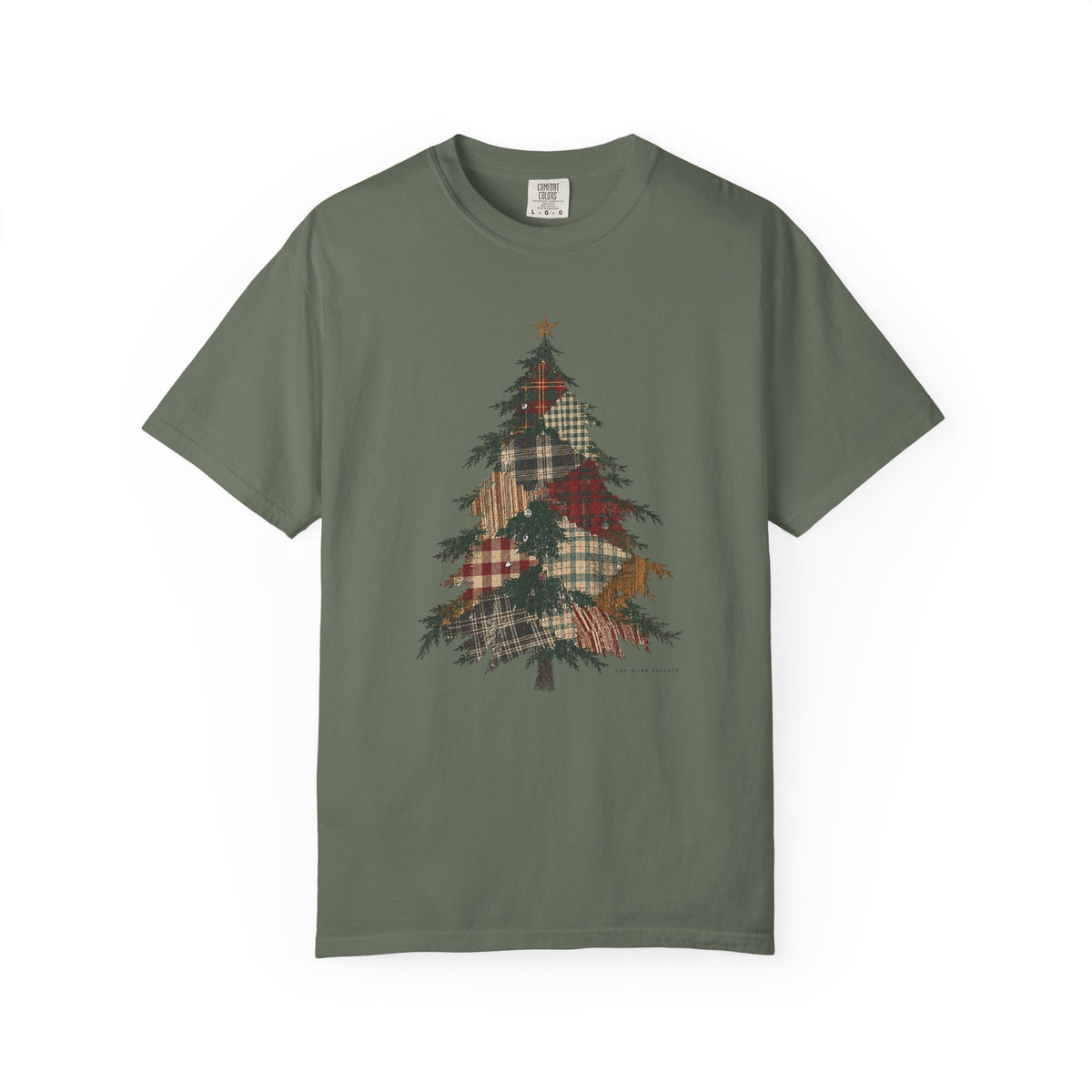 Patchwork Tree — Vintage Christmas Graphic Tee