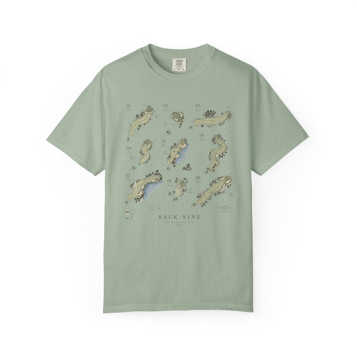 The Back Nine — Vintage Golf Course Map Graphic Tee