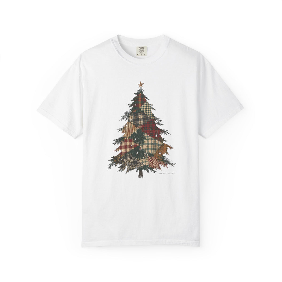 Patchwork Tree — Vintage Christmas Graphic Tee