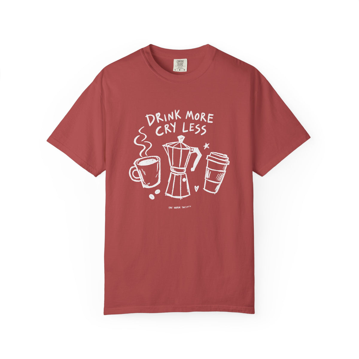 Drink More, Cry Less — Vintage Coffee Graphic Tee