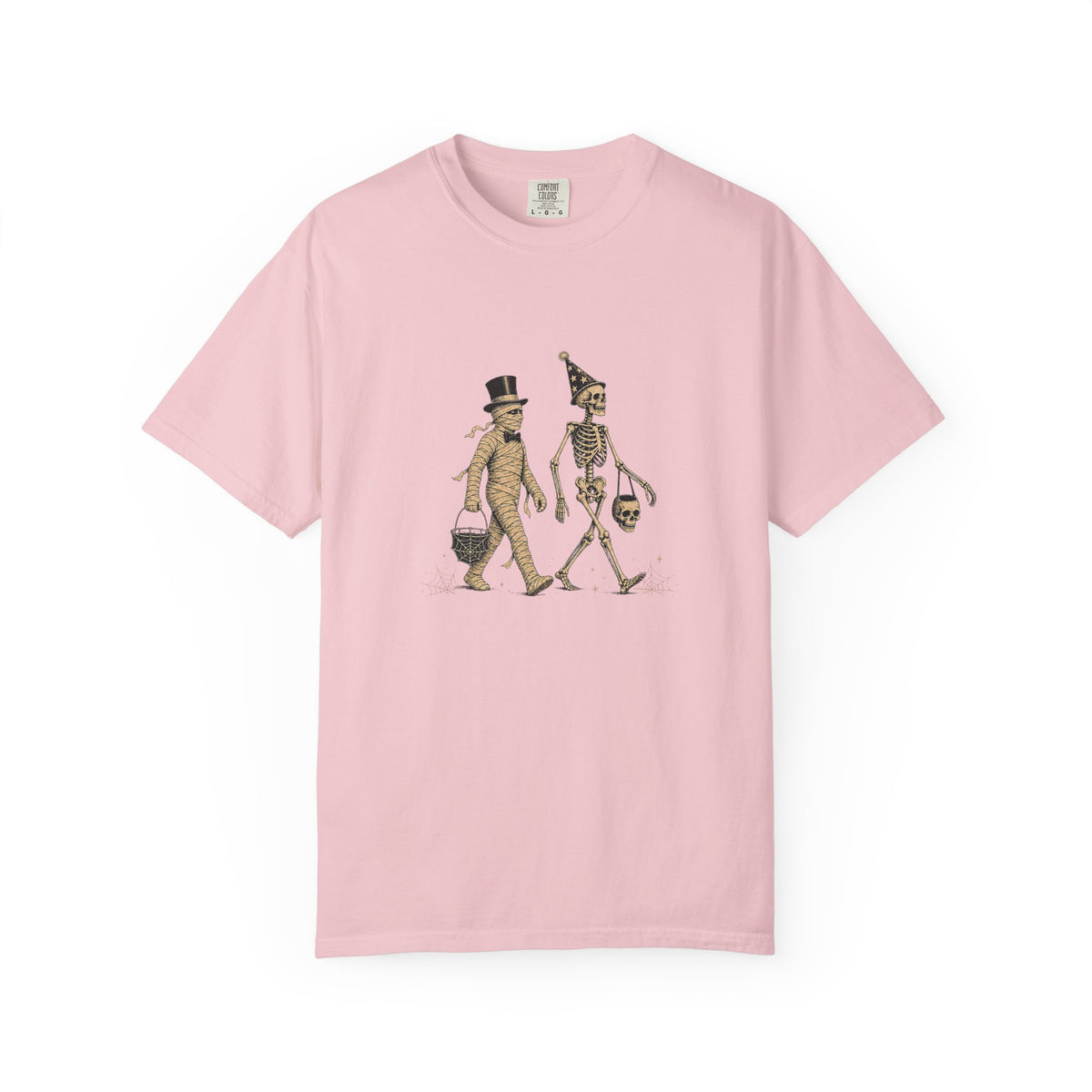 Trick or Treat — Vintage Halloween Skeleton & Mummy Graphic Tee
