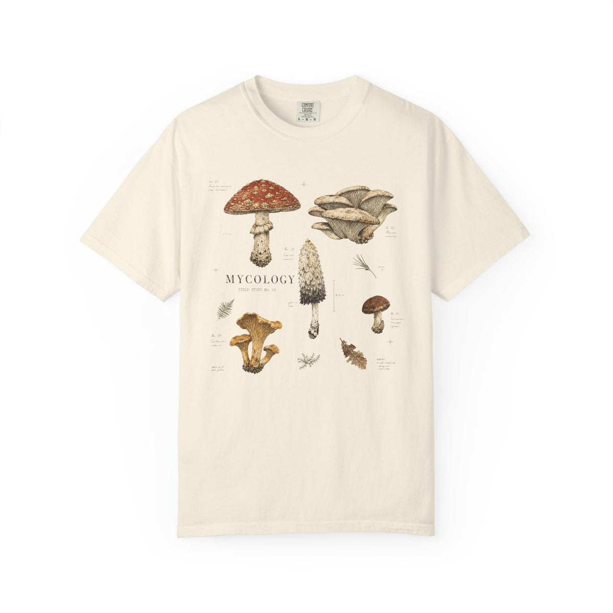 Mycology — Vintage Mushroom Field Study Graphic Tee