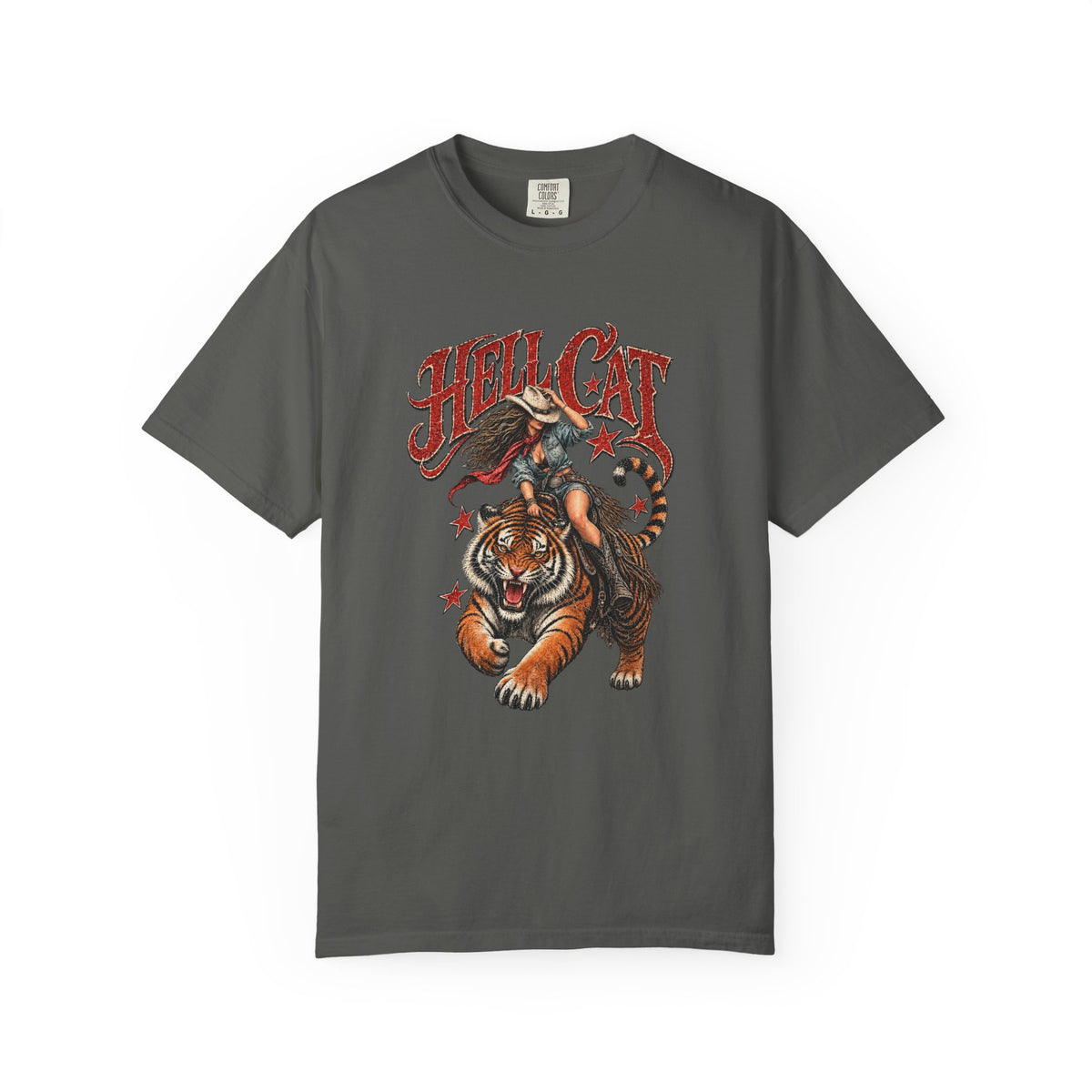 Hell Cat — Vintage Cowgirl & Tiger Graphic Tee