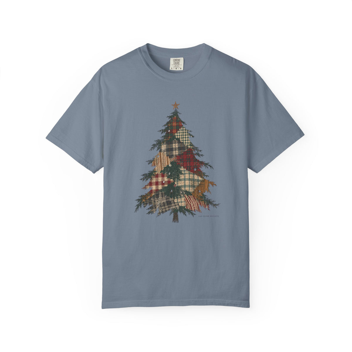 Patchwork Tree — Vintage Christmas Graphic Tee