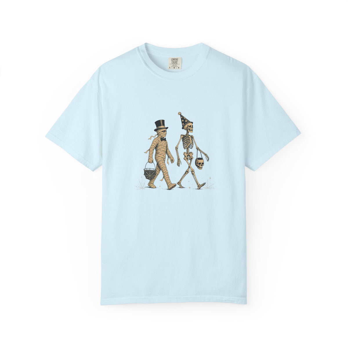 Trick or Treat — Vintage Halloween Skeleton & Mummy Graphic Tee