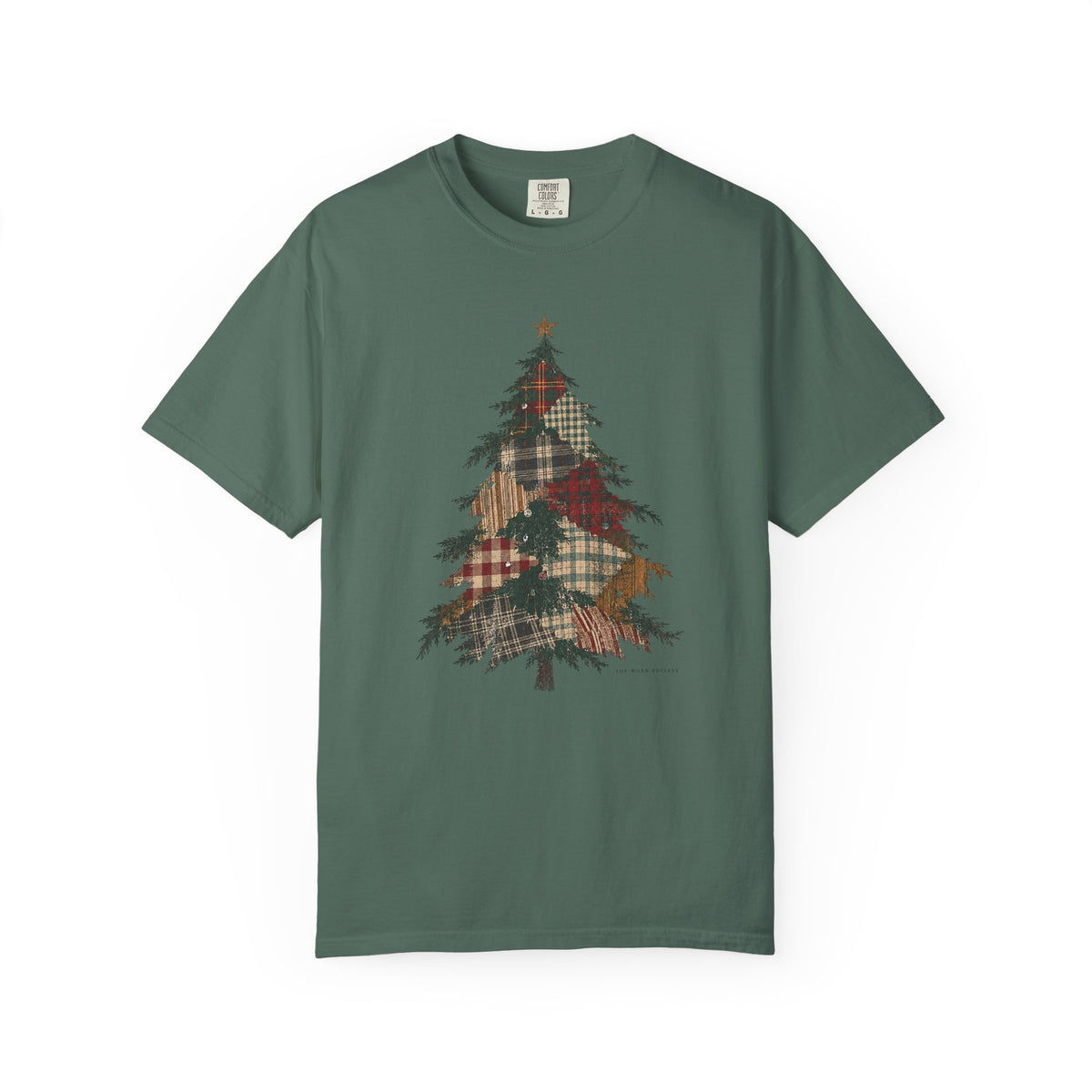 Patchwork Tree — Vintage Christmas Graphic Tee