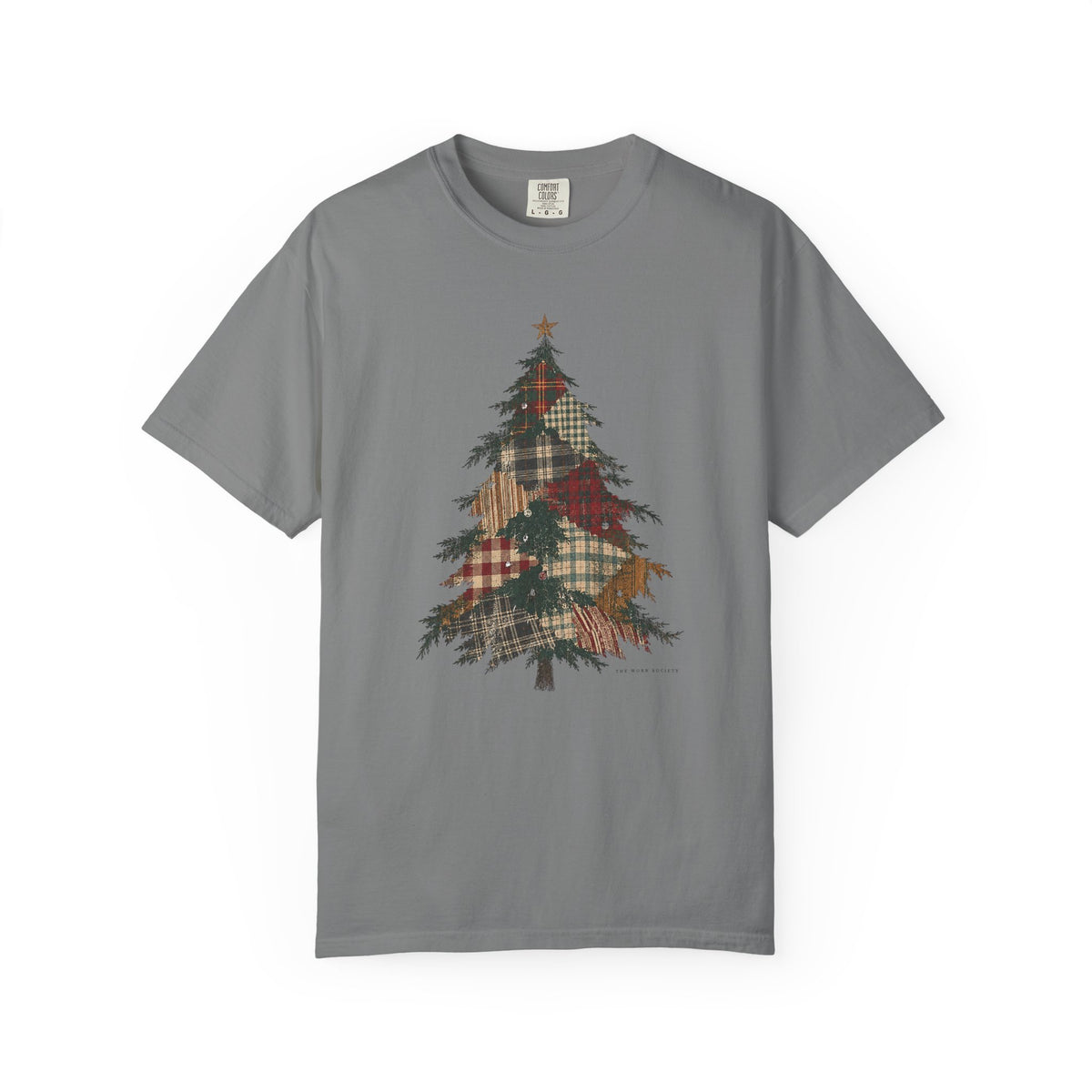 Patchwork Tree — Vintage Christmas Graphic Tee