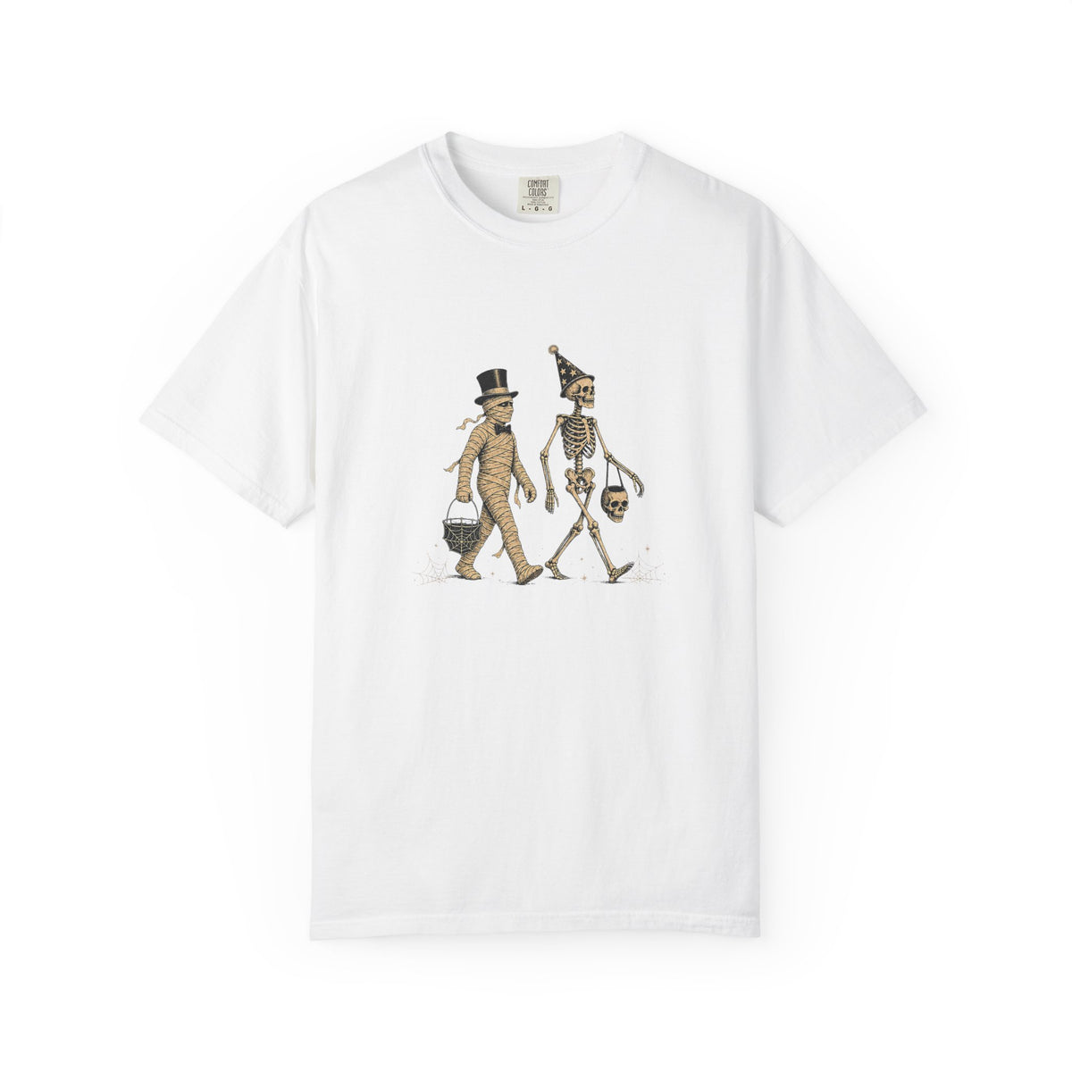 Trick or Treat — Vintage Halloween Skeleton & Mummy Graphic Tee