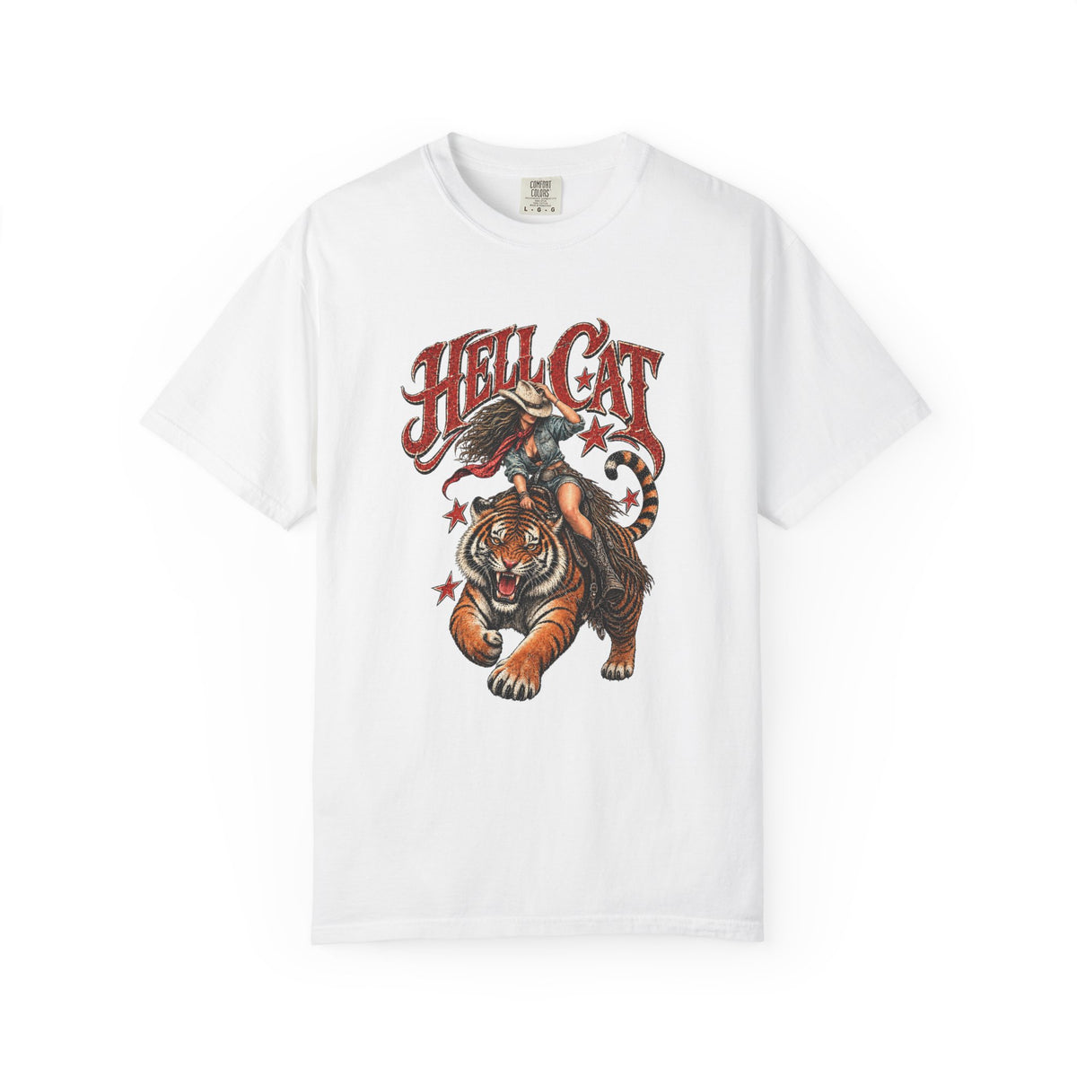 Hell Cat — Vintage Cowgirl & Tiger Graphic Tee