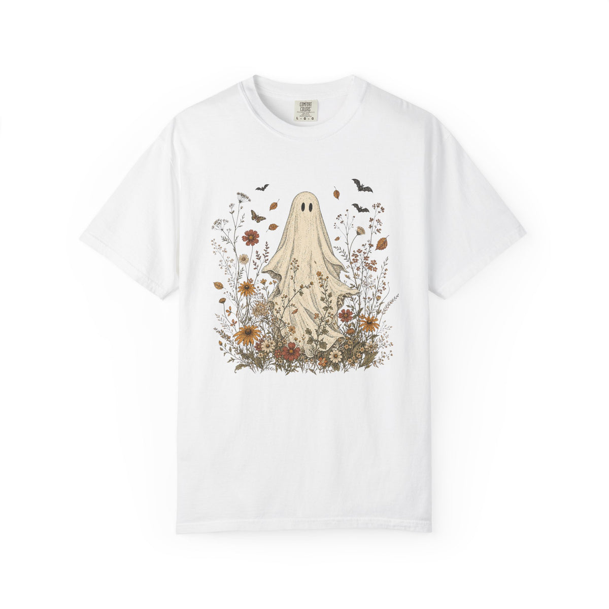 Ghost & Wildflowers — Vintage Halloween Graphic Tee