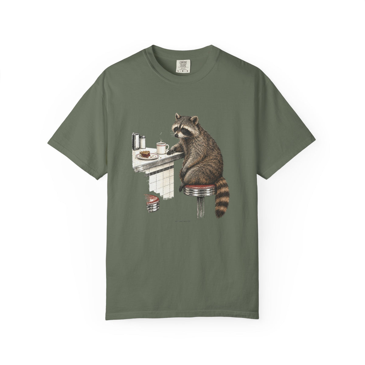 Raccoon at the Diner — Vintage Animal Graphic Tee