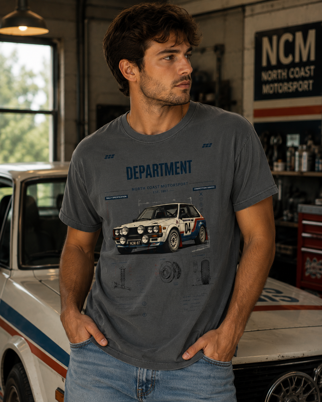 North Coast Motorsport — Vintage Rally Car Graphic Tee