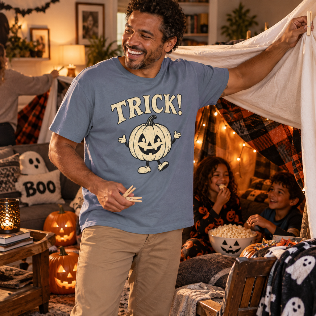 TRICK! — Vintage Jack-O'-Lantern Halloween Graphic Tee