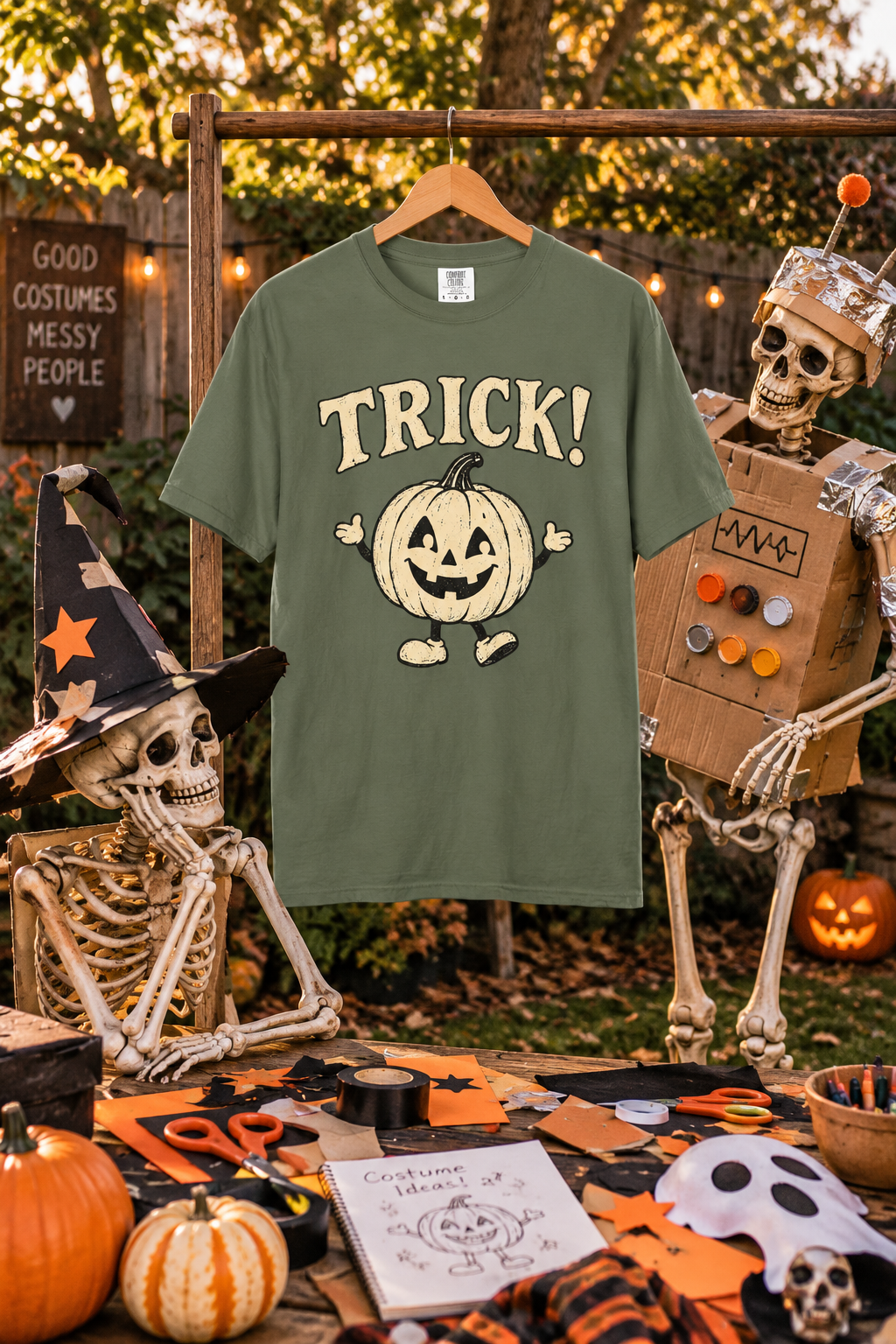 TRICK! — Vintage Jack-O'-Lantern Halloween Graphic Tee