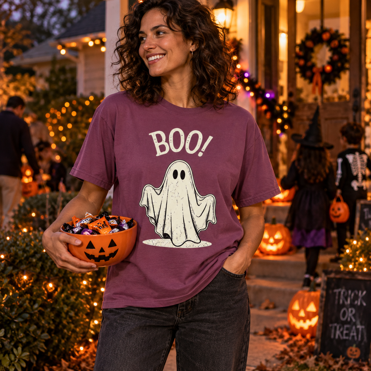 BOO! — Vintage Ghost Halloween Graphic Tee
