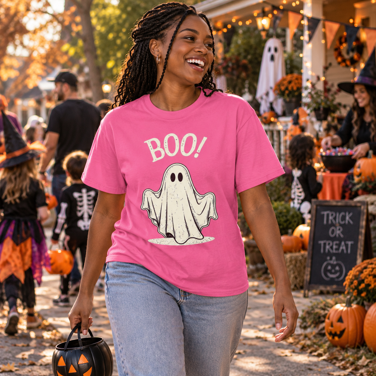 BOO! — Vintage Ghost Halloween Graphic Tee