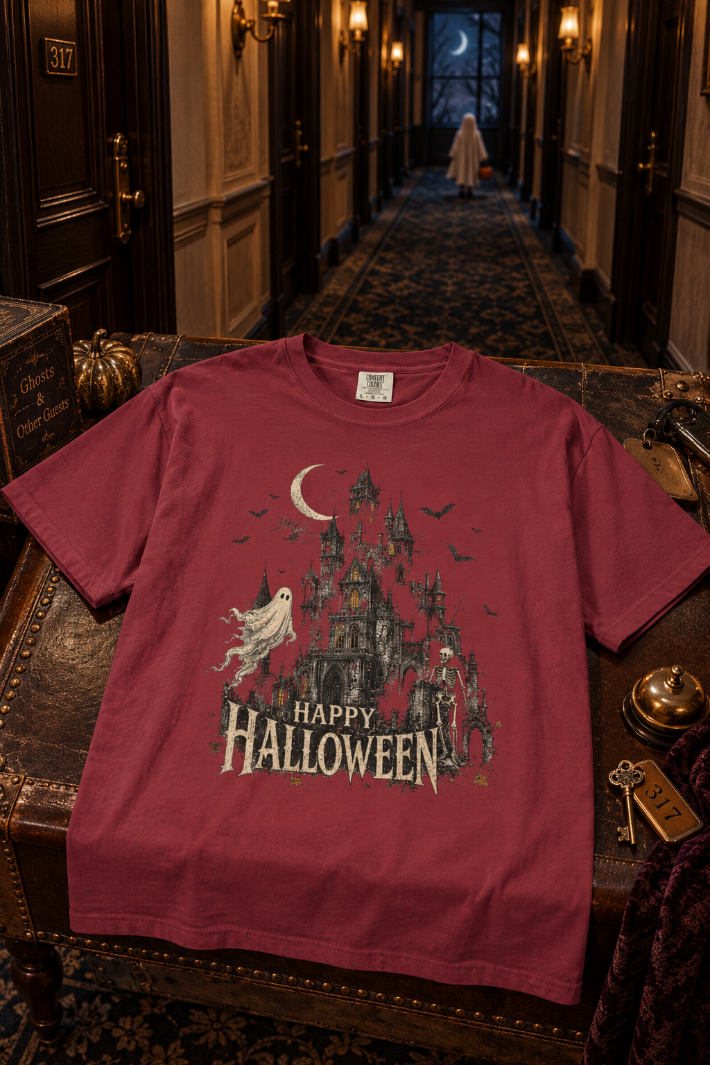 Happy Halloween — Vintage Haunted Castle Graphic Tee