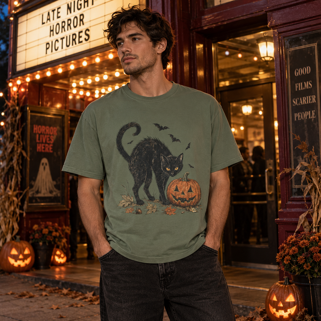 Black Cat — Vintage Halloween Graphic Tee
