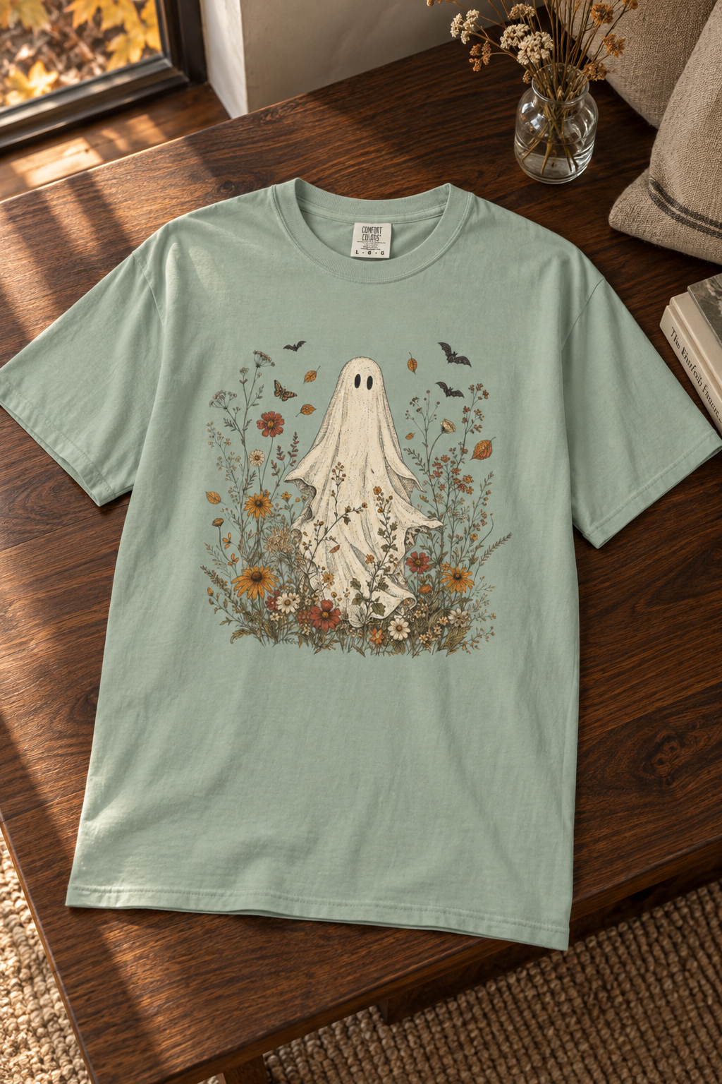 Ghost & Wildflowers — Vintage Halloween Graphic Tee