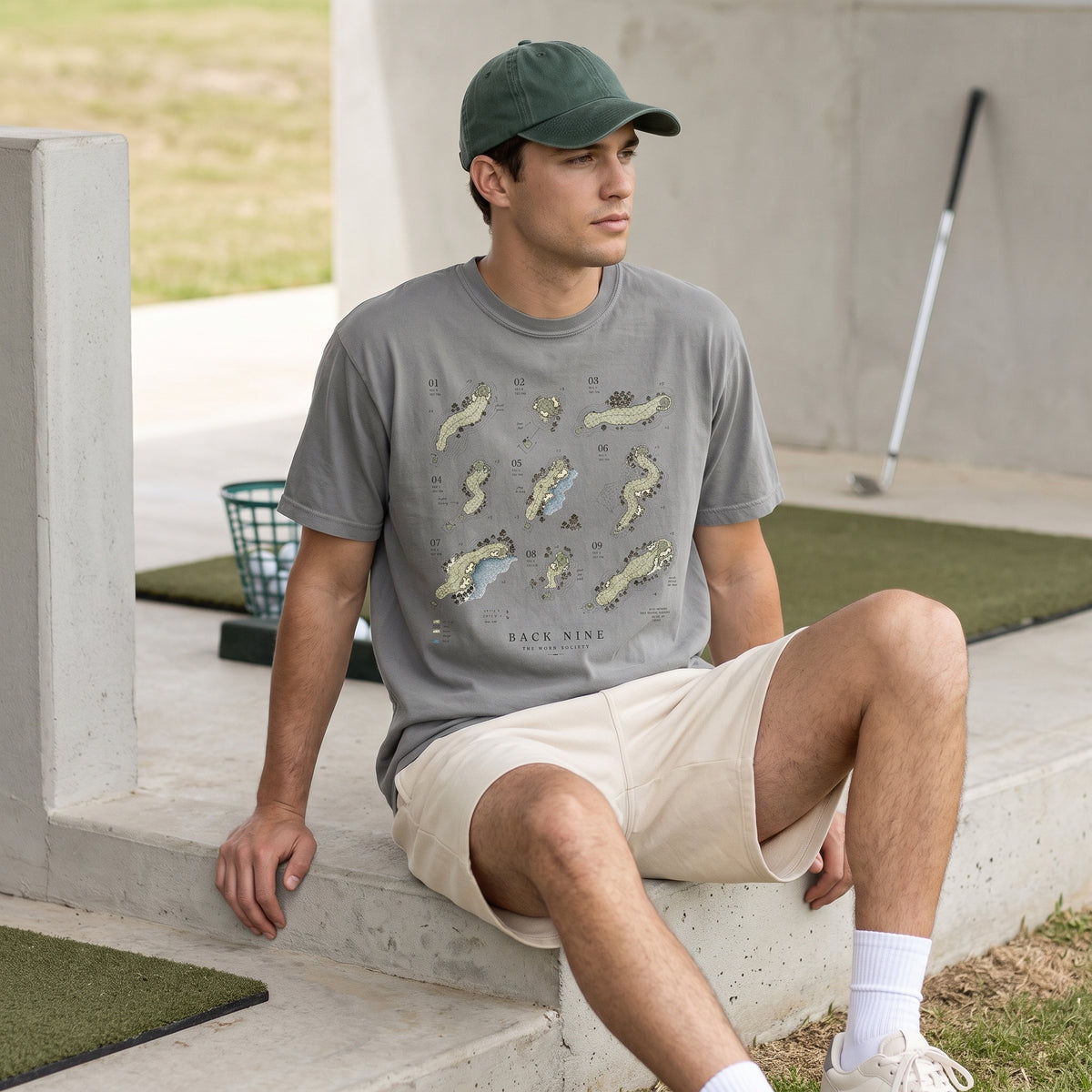 The Back Nine — Vintage Golf Course Map Graphic Tee