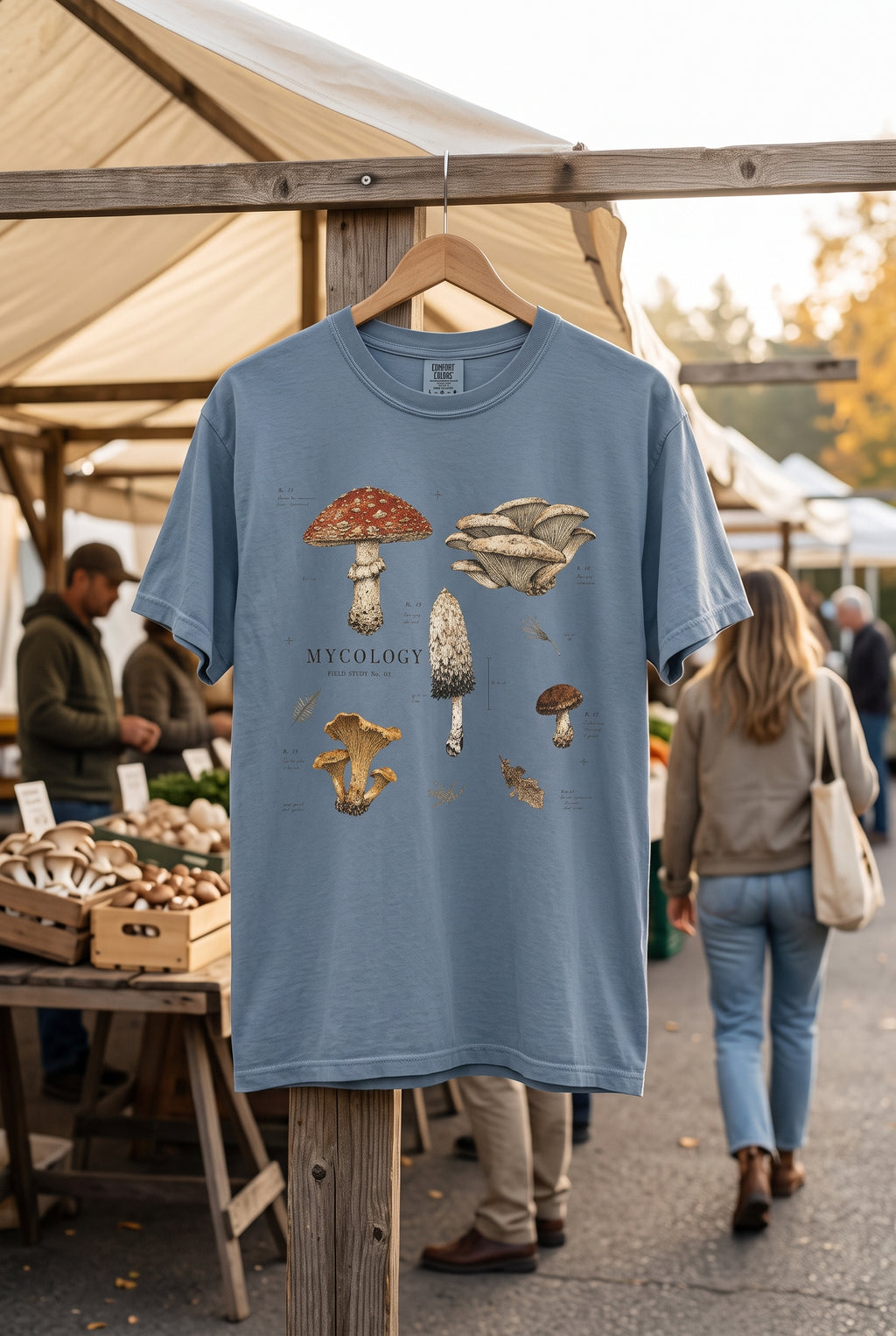 Mycology — Vintage Mushroom Field Study Graphic Tee