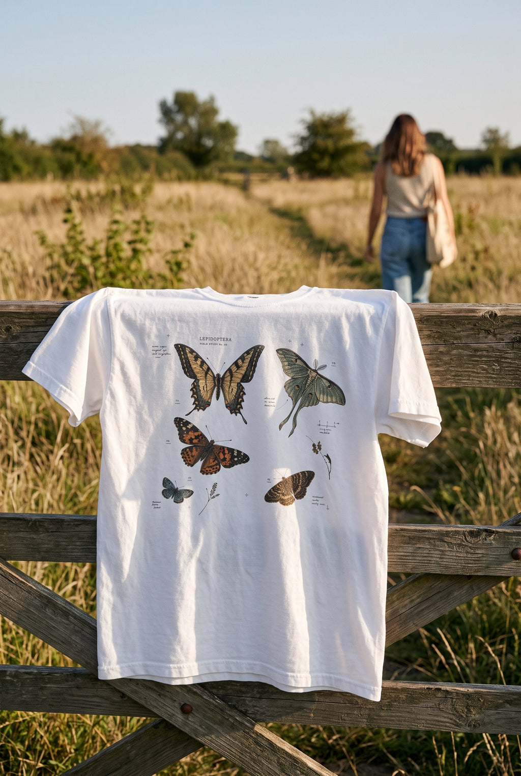 Lepidoptera — Vintage Butterfly & Moth Field Study Graphic Tee