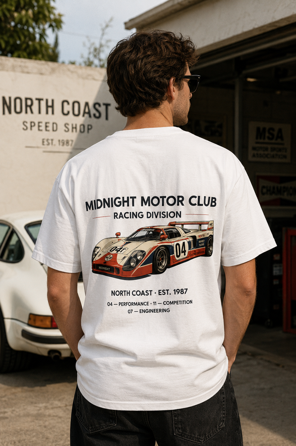 Midnight Motor Club — Double-Sided Vintage Motorsport Tee