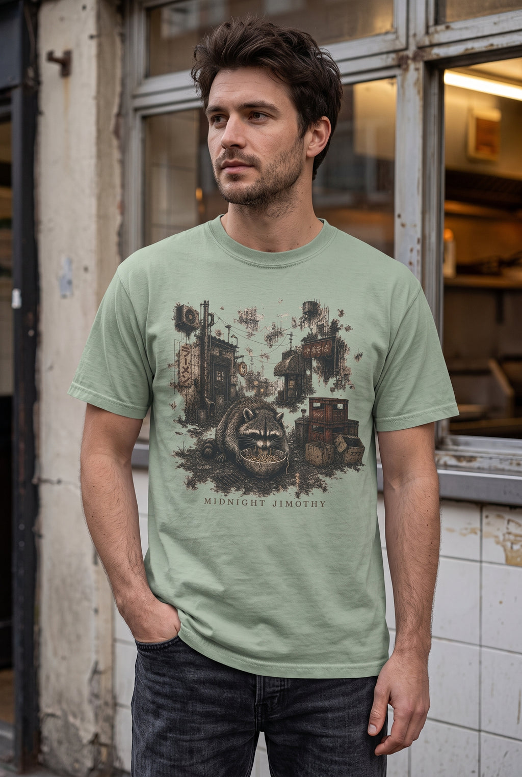 MIDNIGHT JIMOTHY — Vintage Raccoon Graphic Tee