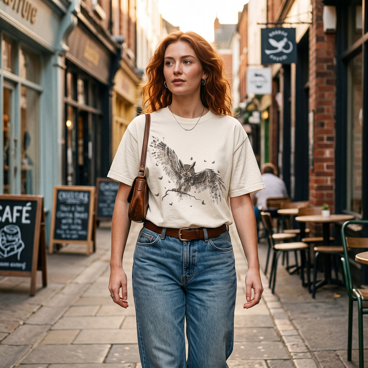 Night Owl — Vintage Owl & Moth Graphic Tee