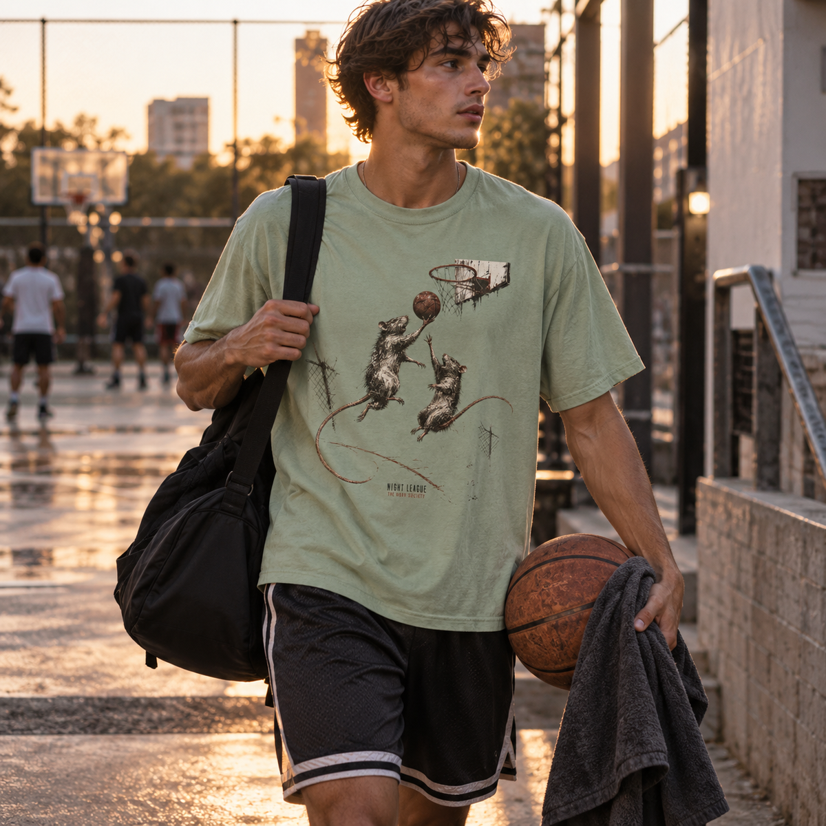 Night League — Vintage Basketball Graphic Tee