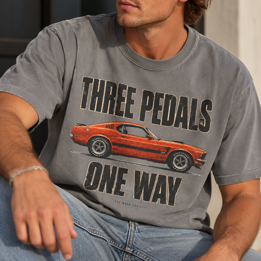 Three Pedals — Vintage Manual Driving Graphic Tee