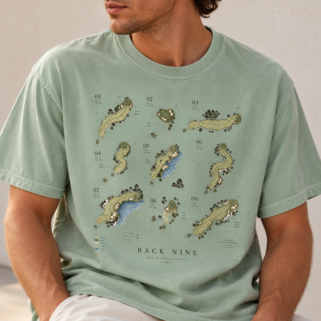 The Back Nine — Vintage Golf Course Map Graphic Tee