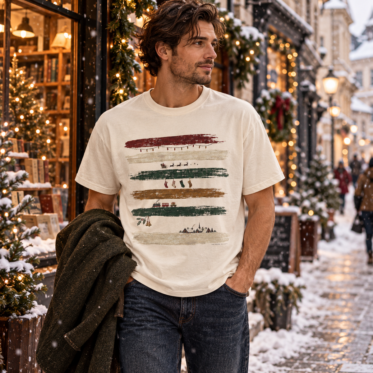 Christmas Between the Lines — Vintage Christmas Graphic Tee