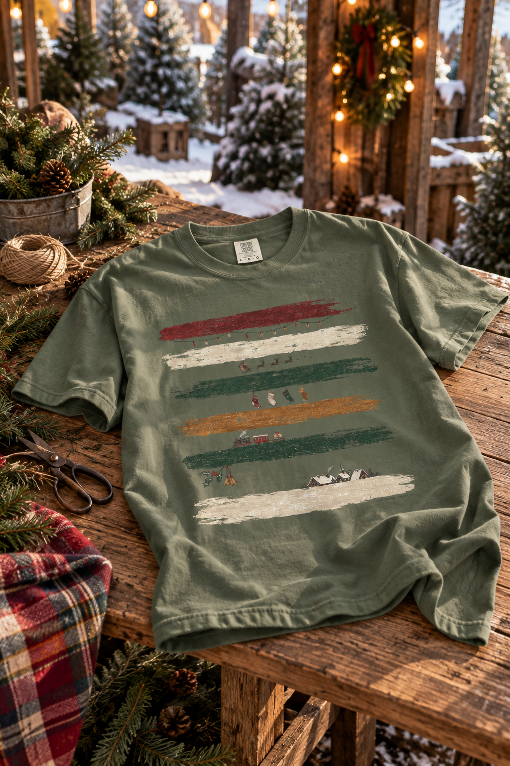 Christmas Between the Lines — Vintage Christmas Graphic Tee