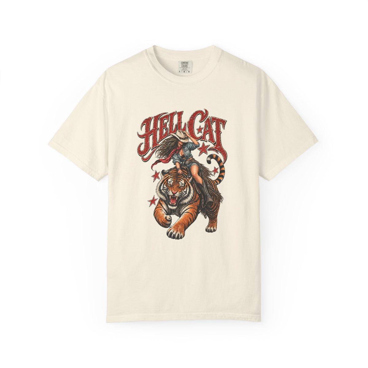 Hell Cat — Vintage Cowgirl & Tiger Graphic Tee