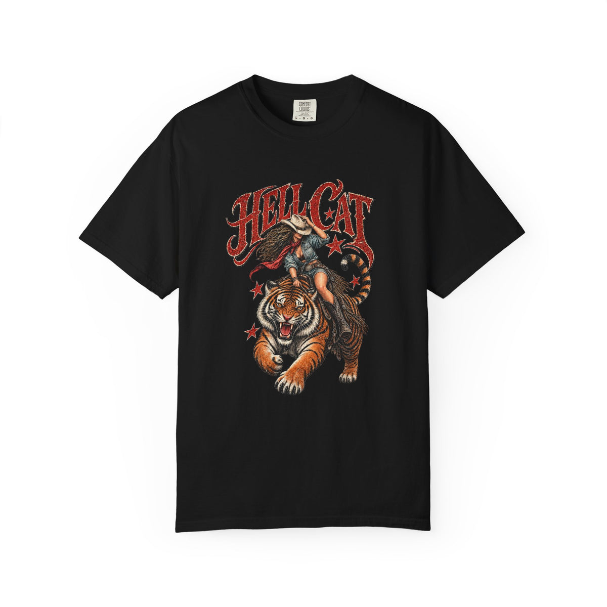 Hell Cat — Vintage Cowgirl & Tiger Graphic Tee