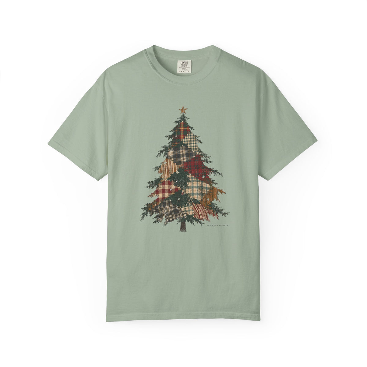 Patchwork Tree — Vintage Christmas Graphic Tee