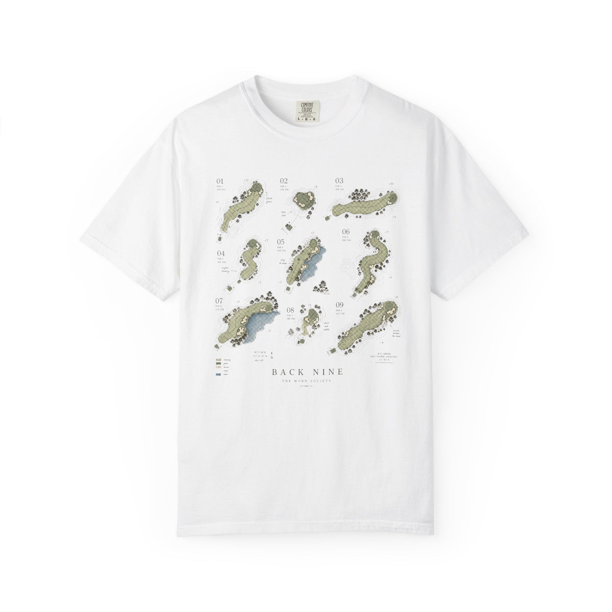 The Back Nine — Vintage Golf Course Map Graphic Tee