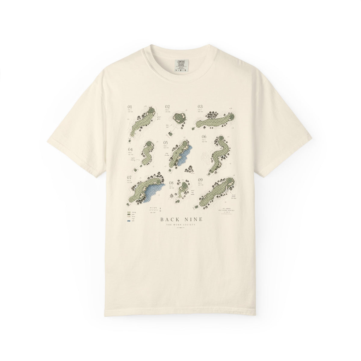 The Back Nine — Vintage Golf Course Map Graphic Tee