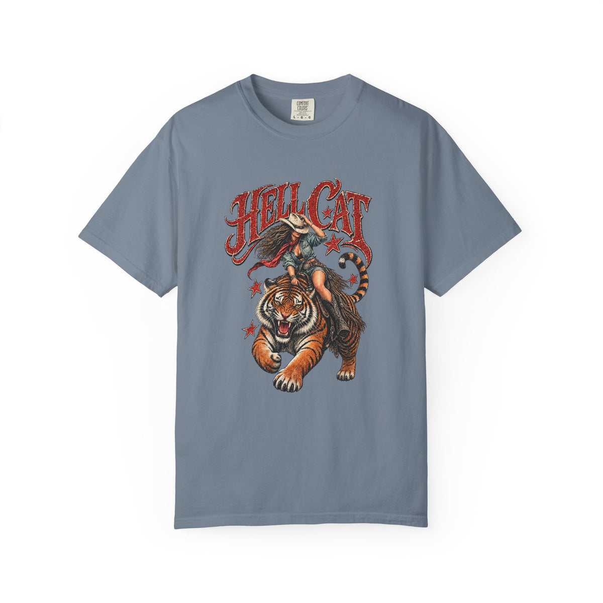 Hell Cat — Vintage Cowgirl & Tiger Graphic Tee