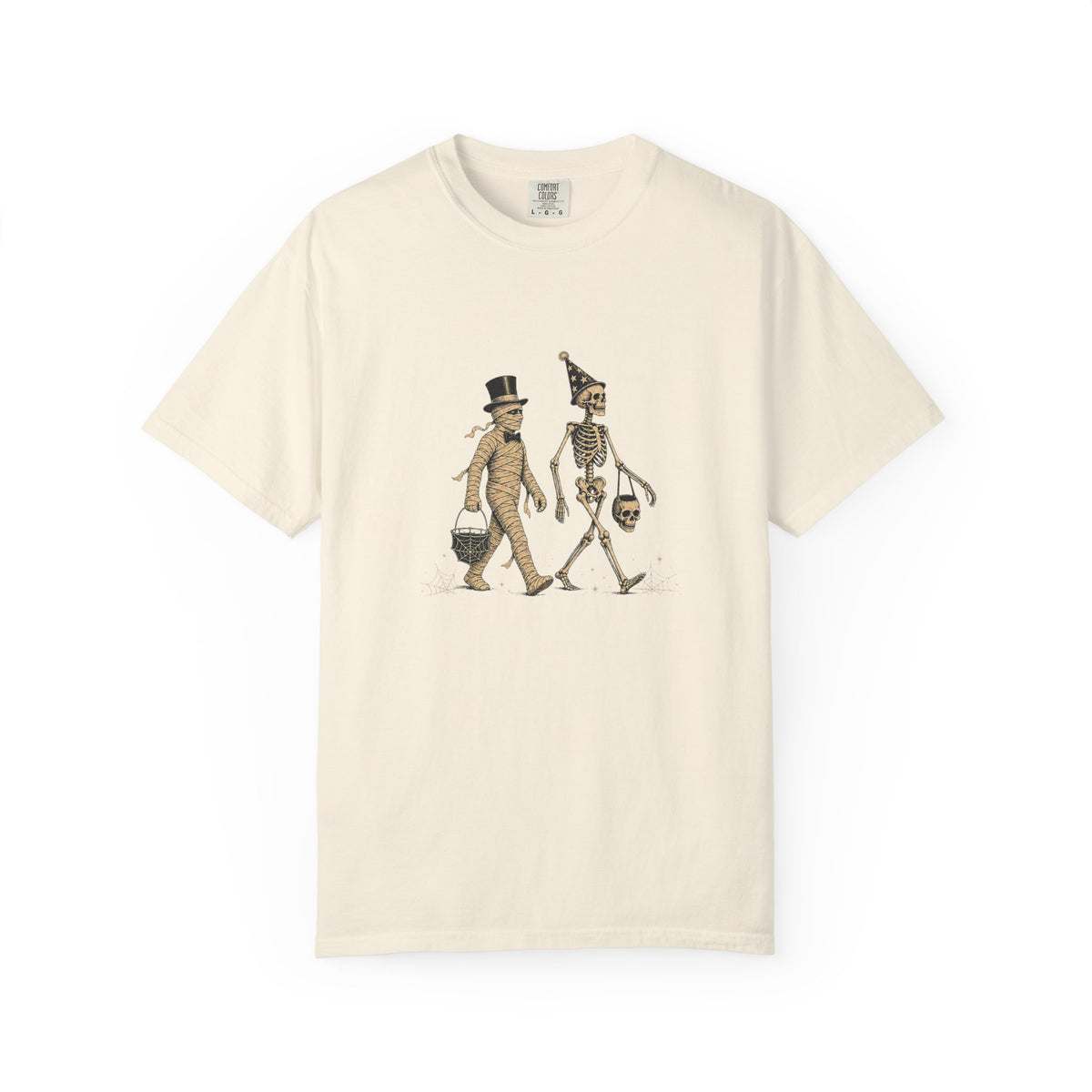 Trick or Treat — Vintage Halloween Skeleton & Mummy Graphic Tee