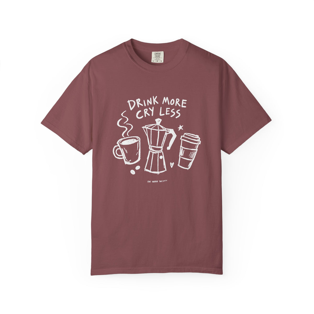 Drink More, Cry Less — Vintage Coffee Graphic Tee