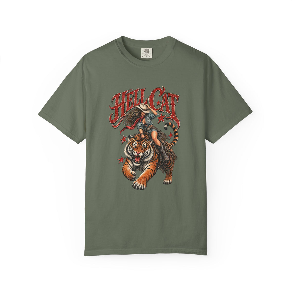 Hell Cat — Vintage Cowgirl & Tiger Graphic Tee