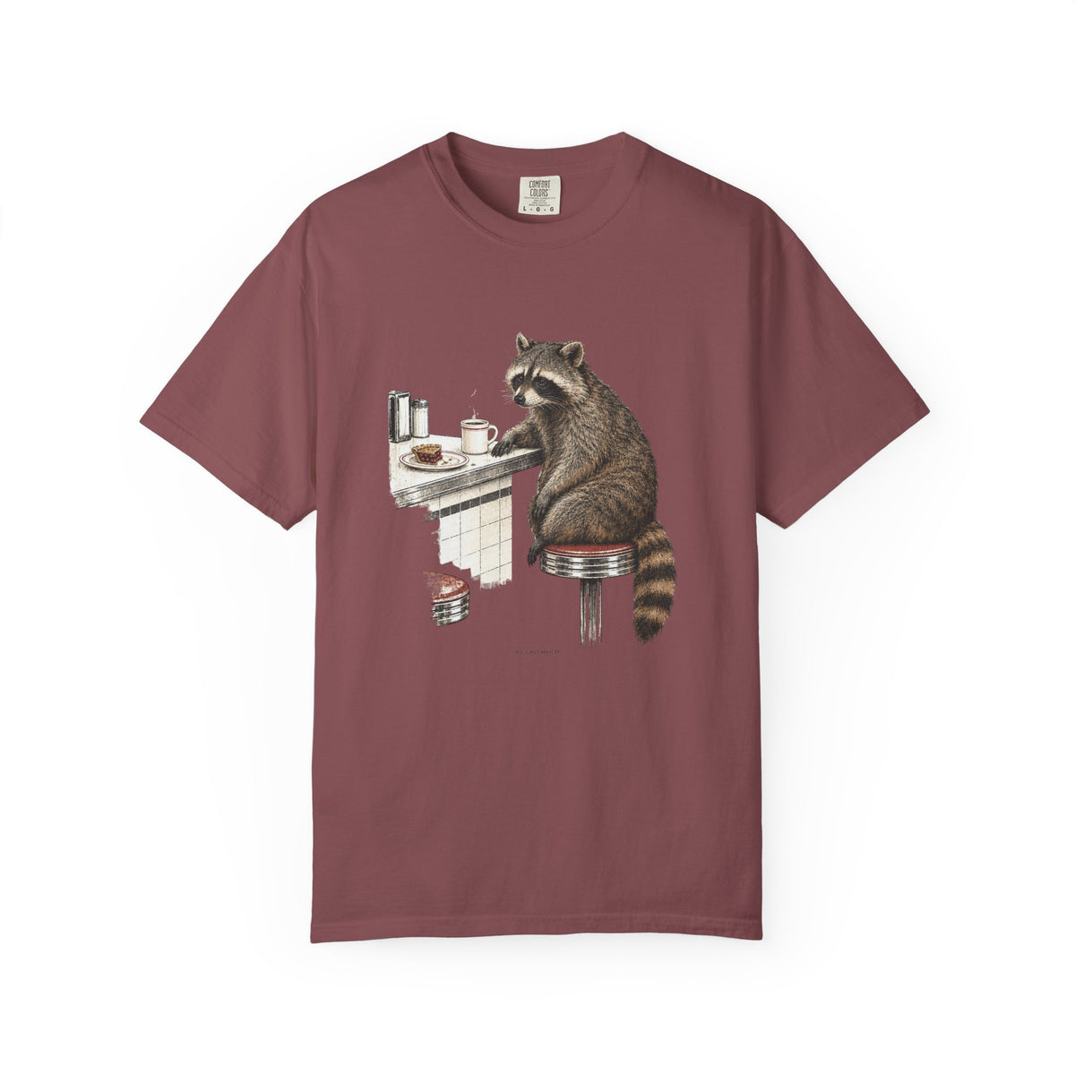 Raccoon at the Diner — Vintage Animal Graphic Tee