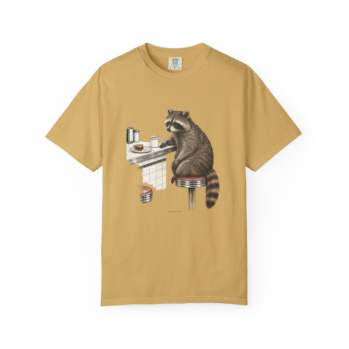 Raccoon at the Diner — Vintage Animal Graphic Tee