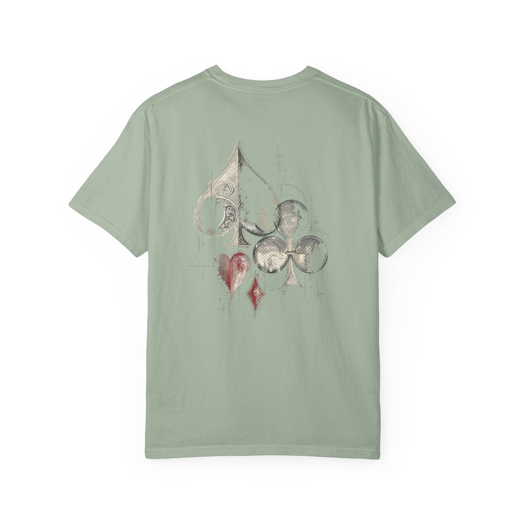 House — Vintage Playing Card Suits Graphic Tee