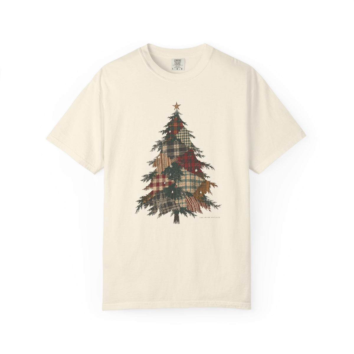 Patchwork Tree — Vintage Christmas Graphic Tee